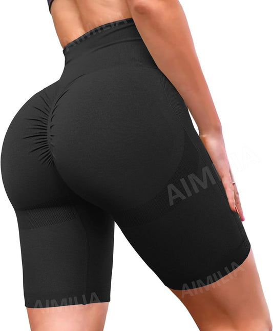 Women Seamless Biker Yoga Shorts Workout High Waist Spandex Gym Shorts Butt Lifting Booty Leggings Hot Pants