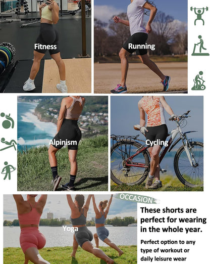 Women Seamless Biker Yoga Shorts Workout High Waist Spandex Gym Shorts Butt Lifting Booty Leggings Hot Pants